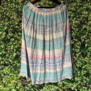 Vintage ALFRED DUNNER Striped Multicolor Women's Skirt 80’s-90’s Size 14